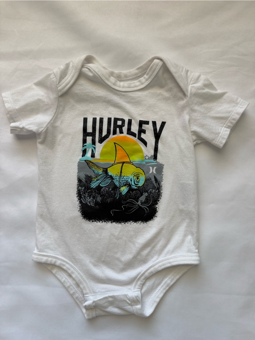 Hurley White Onesie 3-6 months